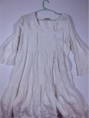 Bellambra White Linen Dress Size M Made in Italy